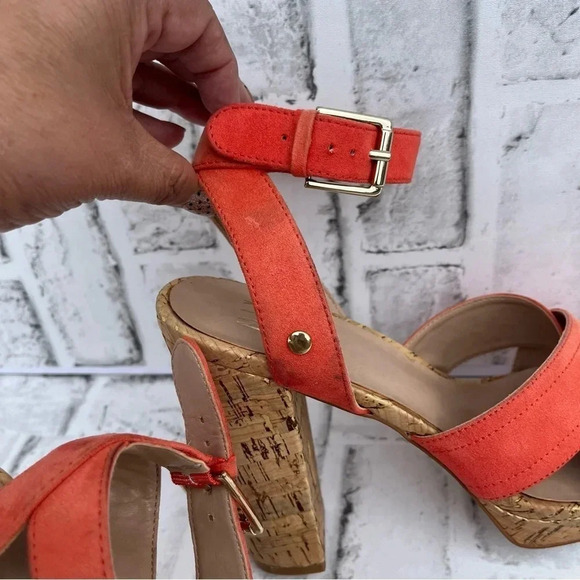 Mix No. 6 Latika Women Open Toe Orange Platform Chunky Heel Sandal. Size: 8 - Picture 9 of 11